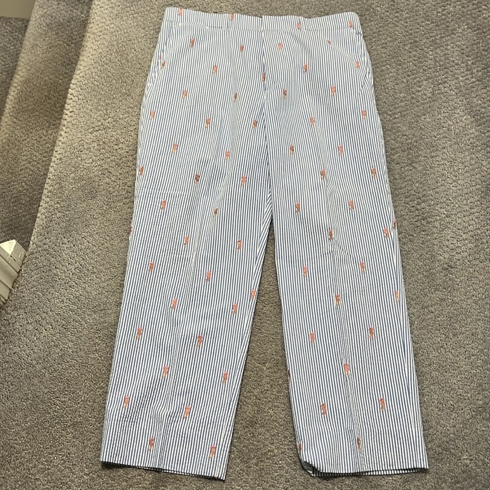 Lilly Pulitzer Men’s Seersucker Embroidered Seahorse Pants 36